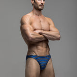 Blue Geo Dot | Micro Swim Brief