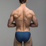 Blue Geo Dot | Micro Swim Brief
