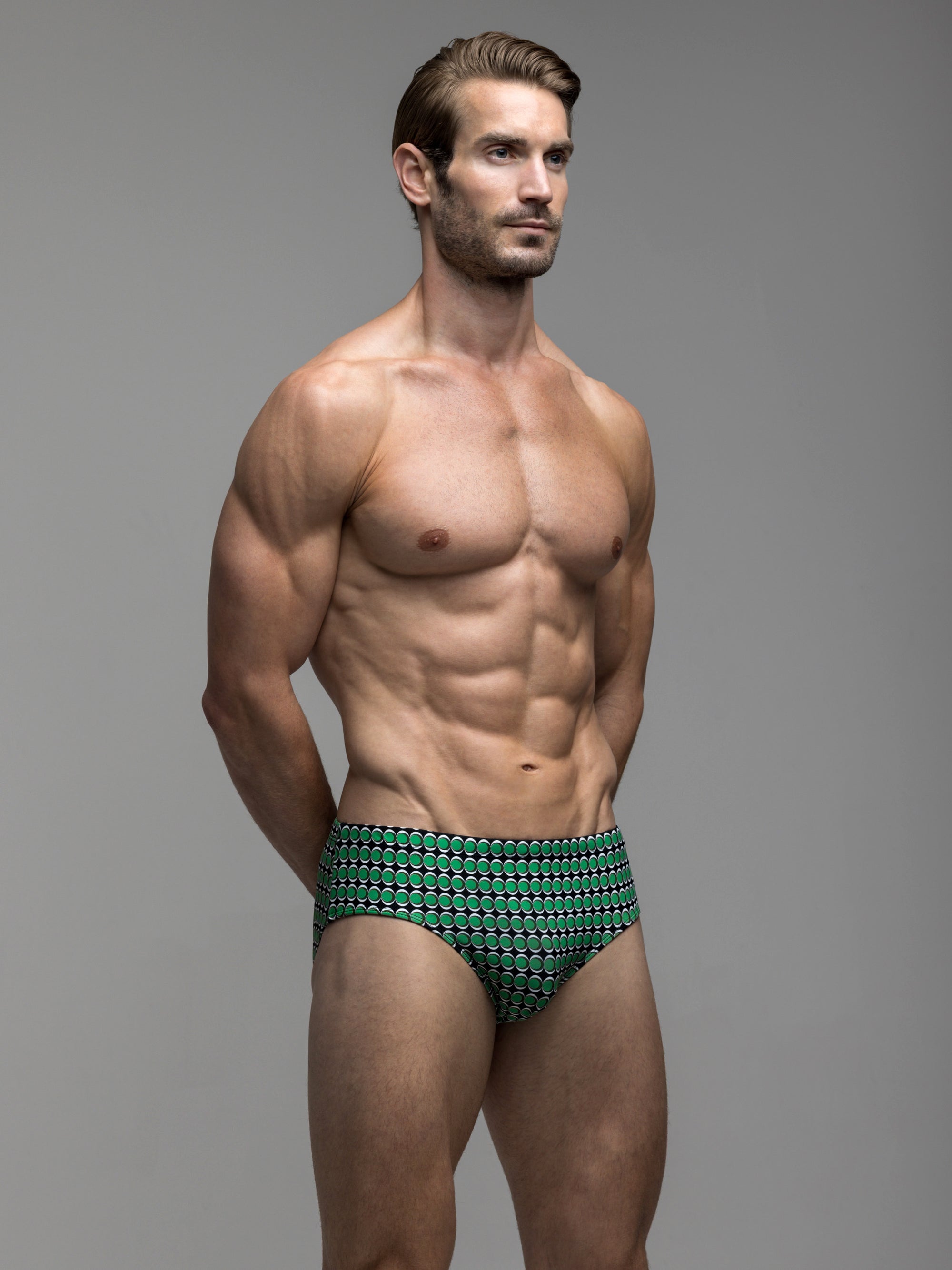 Green Geo Dot | Ultradeep Swim Brief