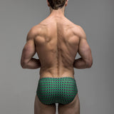 Green Geo Dot | Ultradeep Swim Brief